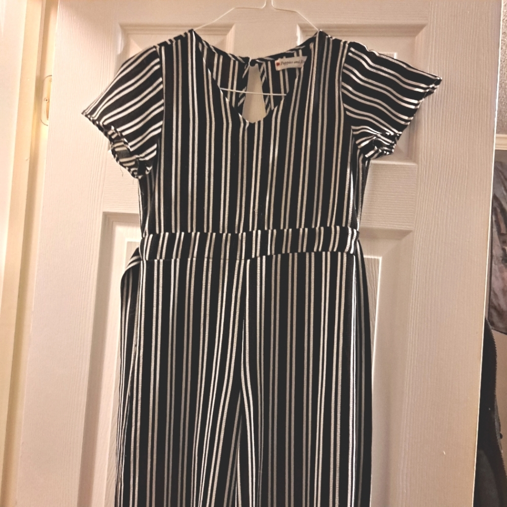 Black and white stirred jumpsuit